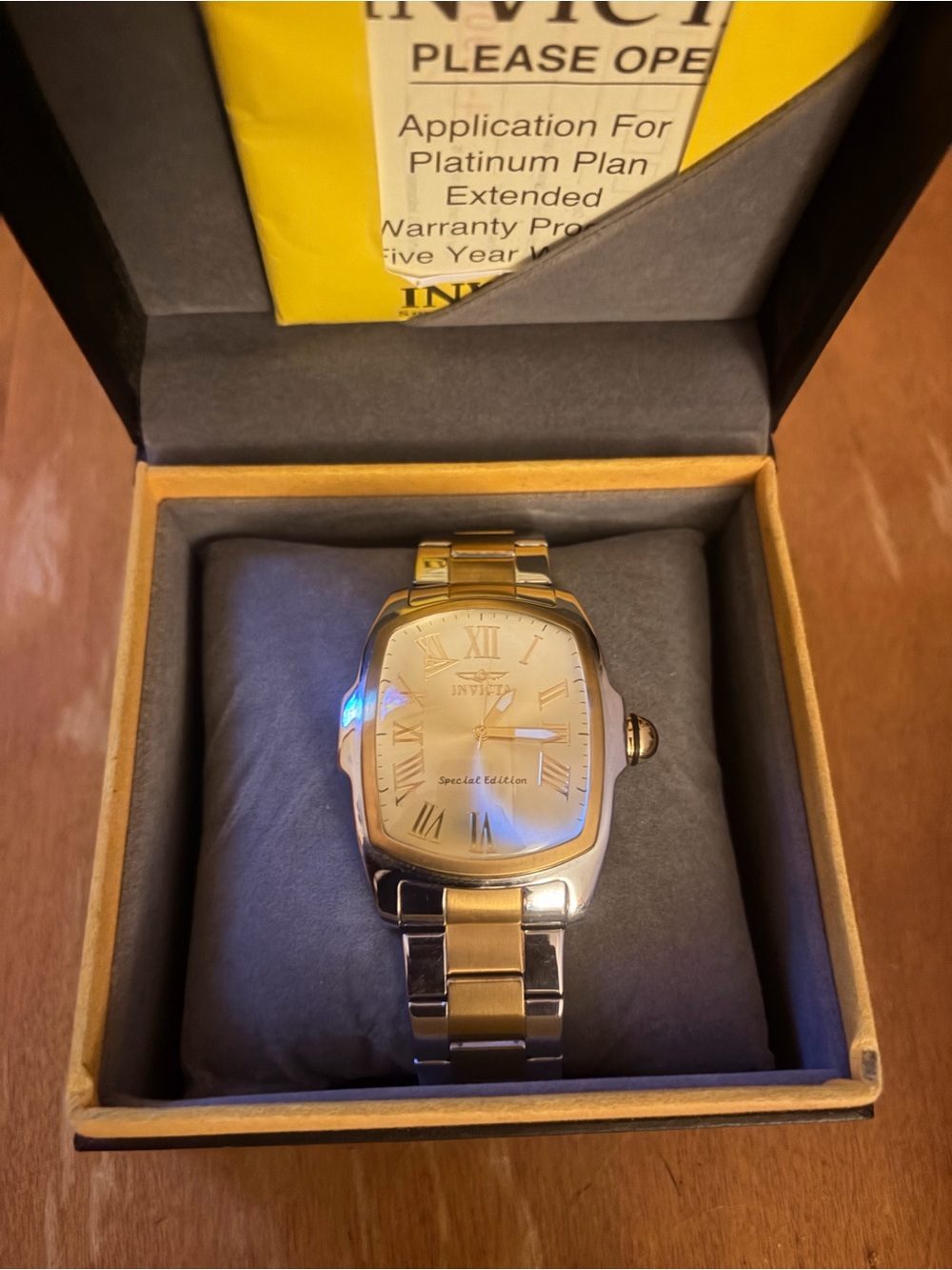 Invicta Two-Tone Gold and Silver Rectangular Dress Watch-BRAND NEW w/o tags!
